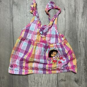 Nickelodeon Dora the Explorer Plaid Kids Halter Top size 4
